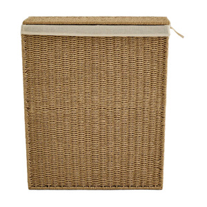 Collapsible Woven Laundry <b>Basket</b> Rectangle Foldable Clothing Organizer <b>Large</b> Size With Inner Dividers - Product Image 5