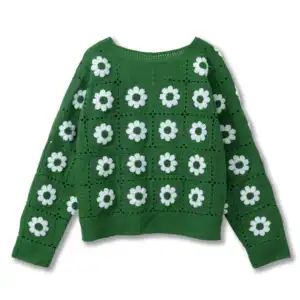Cardigã de manga longa com gola redonda e toalha bordada, suéter personalizado OEM e ODM para mulheres, primavera e verão, 2024