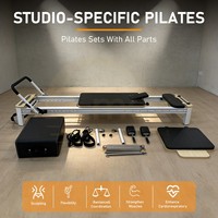 Reformer Pilates en aluminium à rail complet avec système de poulies silencieuses, machine de Pilates commerciale pour studio de yoga