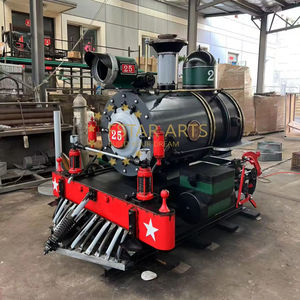 Modèle <span class=keywords><strong>de</strong></span> moteur <span class=keywords><strong>de</strong></span> parc avec logo personnalisé Locomotive à vapeur en direct <span class=keywords><strong>Train</strong></span> d'art en métal <span class=keywords><strong>Train</strong></span> moteur décoratif à impression carrée en fer - Product Image 1