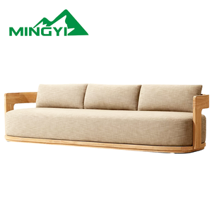 थोक टेक लकड़ी के आउटडोर फर्नीचर सेट आधुनिक सोफे होटल के रेस्तरां सोफे को कुशन के साथ डिजाइन किया गया - Product Image 3