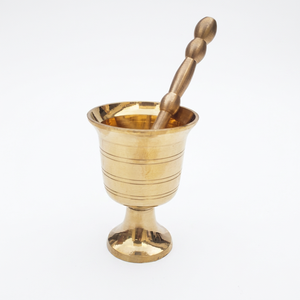 New Modern Design Handmade Eco-Friendly Brass Mortar Pestle Set Multi-Size Kitchware <b>Herbs</b> Seasonings Medicine <b>Grinder</b> Rana - Product Image 1