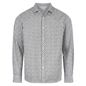 Camicie da Uomo Personalizzate a Quadri Nere a Maniche Lunghe Traspiranti Morbide per Lavoro Casual Ufficio con Bottoni - Product Image 1