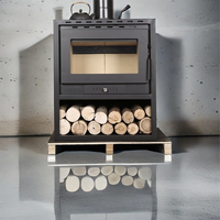 Fabricante JingXin, calentador moderno para interiores para el hogar, pequeño horno de pellets de aserrín, estufa de leña de biomasa de hierro fundido, instalación independiente, Color negro