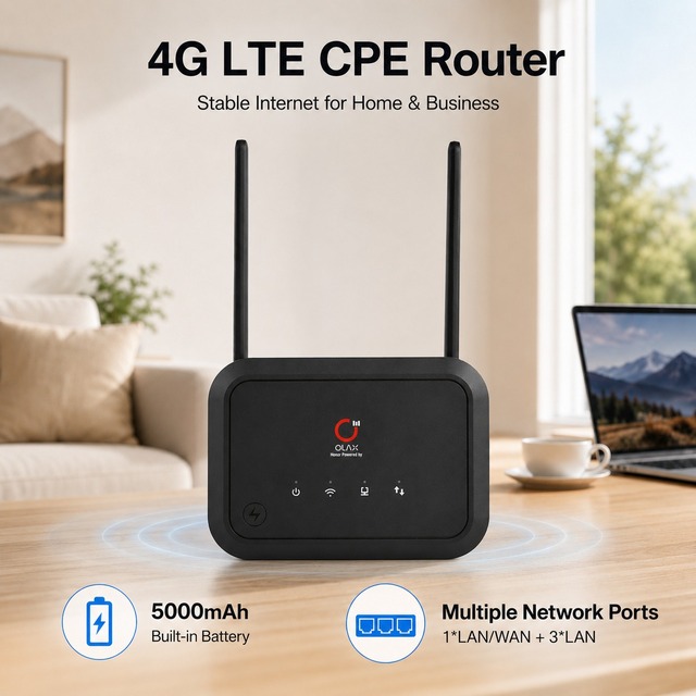 OLAX AX8 PRO 4G Lte Cpe Router Wireless WiFi Router With Sim Card Slot 300Mbps 4G Router 5000mAh Modem Router LAN WAN Port