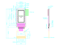 Layar PMOLED Ukuran Kecil 0.5 Inci Resolusi 48x88 Warna Putih Tipe Solder 14 Pin Antarmuka IIC IC Driver CH1115