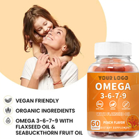 Gummies d'huile de poisson Oméga 3 6 7 9 DHA à marque privée – Soutient le cerveau, les articulations et l'immunité – Vitamines Oméga 3 pour enfants