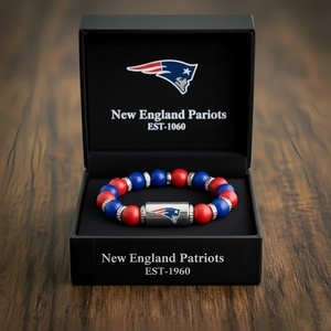 Pulsera de Acero Inoxidable Plateado con Cuentas para Fans de Deportes - Regalo Unisex Casual/Deportivo para Equipos Deportivos con Diseño de Círculo y Separador - Product Image 4