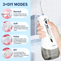 Soin des gencives ultrasonique, nettoyage buccal, fonction minuterie, étanche, intelligent, portable, hydropulseur haute pressio