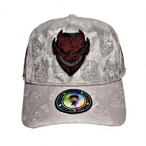 Casquette de baseball sportive personnalisée à 5 panneaux en daim avec logo démon, 100 % coton, pour animaux de compagnie et humains - Product Image 2