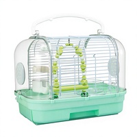 Cage à oiseaux portable en plastique avec tiroirs, style moine, motif tigre, design pivoine, petite cage extérieure pour bain de soleil