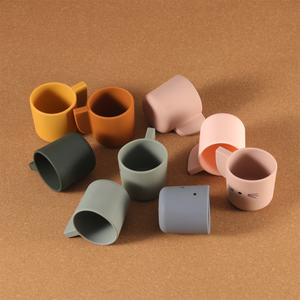 Gobelet en silicone de 20 ml pour bébés et tout-petits, gobelet d'apprentissage avec poignée, gobelet ouvert pour les smoothies - Product Image 1