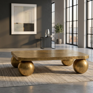 Made To Last Contemporary Stone Top <b>Coffee</b> <b>Table</b> With Ball <b>Legs</b> Modern Living Room Furniture Handmade Design - Product Image 6