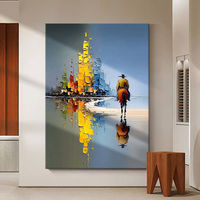 Peinture décorative à l'huile abstraite moderne texturée 3D, faite à la main, style minimaliste italien haut de gamme, sur toile, taille personnalisée, en promotion