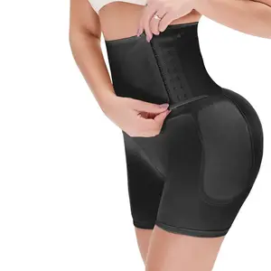 Yastıklı uyluk düzeltici geliştirmek kalça Shapewear külot kadın Butt kaldırıcı karın kontrol şort vücut şekillendirici pedleri ile