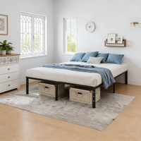 2026 Neues Modell Modernes Klappbett - Kompakte Größe für Schlafzimmer und Mietwohnungen - Metallbett mit Anpassbaren Abmessungen