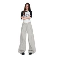 Pantalon décontracté ample à jambes larges de marque américaine tendance avec rivets métalliques – Versions homme et femme en jean