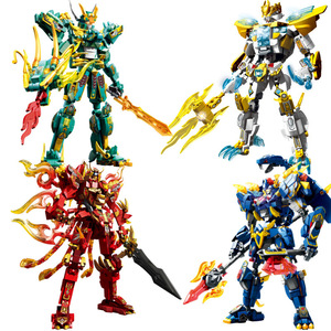 103331 Blocs de construction mécaniques en plastique ABS, Tigre Blanc, Dragon Vert, Tendance Nationale, Jouet Cadeau pour Garçons - Product Image 1