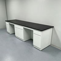 Banc de laboratoire en acier blanc, table en acier pour laboratoire de chimie et de biologie, résistance à la corrosion, usage intensif