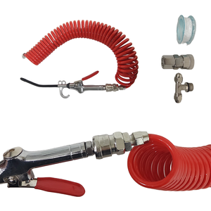 Pistolet à air comprimé professionnel en alliage d'aluminium avec buse longue angulaire, <span class=keywords><strong>embout</strong></span> de sécurité en caoutchouc et <span class=keywords><strong>tuyau</strong></span> à ressort pour l'élimination de la poussière - Product Image 3