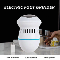 Ponceuse électrique pour pieds en acier inoxydable rechargeable par USB, aspiration automatique, réglage à deux vitesses, 4 têtes de ponçage, pour callosités et peaux mortes