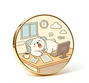 Pin Redondo de Metal Esmaltado con Diseño de Oso de Dibujos Animados, Decoración para Escritorio de Oficina, Regalo - Product Image 4