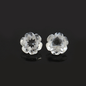 Topacio Blanco Natural, Corte Redondo en Forma de Flor, Gema Suelta, Certificado por Terceros, Venta al Por Mayor de Gopika Exports para la Fabricación de Joyas - Product Image 1