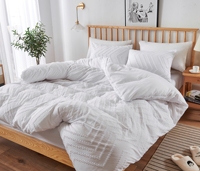 Aoyatex – ensemble de literie blanc uni avec broderie Offre Spéciale
