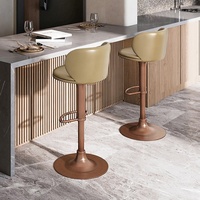 [En stock] Tabouret de bar design moderne minimaliste de luxe léger avec dossier rotatif pour îlot de cuisine, comptoir ou salle à manger