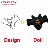 Peluche personnalisée la plus vendue, jouet en peluche noir doux, chauve-souris d'Halloween, fabricant OEM pour décorations de fête et cadeaux, faible MOQ