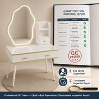 Table de toilette avec miroir LED et éclairage, bureau de maquillage avec tiroirs, table de maquillage moderne blanche pour chambre à coucher, salle de maquillage