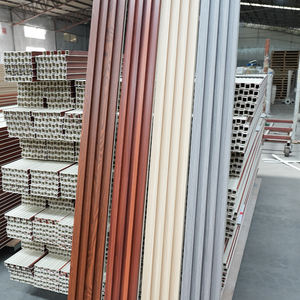 Panel dinding bergalur kedap air strawberry untuk Interior rumah plastik kayu Panel pelapis dinding Slat untuk Hotel & Apartemen - Product Image 1