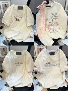 Camiseta de Manga Corta con Cuello Redondo Informal para Mujer, Estilo Universitario, para las Cuatro Estaciones, con Cuello Único, Diseño Sólido, Moda de Verano - Product Image 4