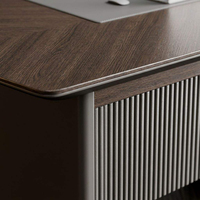 Bureau de direction ergonomique de luxe moderne avec plateau en PVC, tiroirs de rangement, en chêne, modulaire, écologique, convertible, facile à assembler, pour bureau