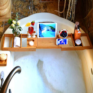 Suole — plateau <span class=keywords><strong>de</strong></span> <span class=keywords><strong>baignoire</strong></span> en bambou naturel, <span class=keywords><strong>pont</strong></span> <span class=keywords><strong>de</strong></span> douche, <span class=keywords><strong>tablette</strong></span>, étagère <span class=keywords><strong>de</strong></span> lecture, rangement en bois pour la salle <span class=keywords><strong>de</strong></span> bains - Product Image 1