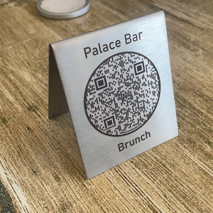 Letrero de Mesa de Acero Inoxidable para Bar Palace, 63x76mm, Código QR, Menú de Brunch - Product Image 4