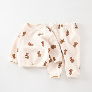 Conjunto de Ropa Personalizada 2022 para Bebés y Niños, de Algodón Waffle, con Manga Larga y Etiqueta - Product Image 1
