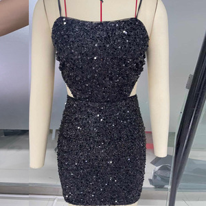 2022 Sleeveless <strong>Summer</strong> <strong>Sexy</strong> Hollow Out Night <strong>Dresses</strong> for Women Club <strong>Bodycon</strong> <strong>Sequin</strong> Party <strong>Dress</strong> - Product Image 6