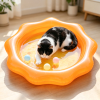 Flotador Inflable para Perros de 37 Pulgadas con Soporte Estable, Flotador para Perros para Lago, Juguete Flotante para Piscina para Perros Pequeños y Medianos de hasta 45 Libras