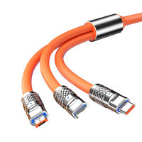 Kabel Pengisian Cepat JILIAN Hot Sales 1.2m 3-in-1 120W USB-C ke C TPE 6A untuk iPhone, Power Bank & Kamera