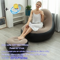 Design moderne Nouveau canapé-lit gonflable extérieur en PVC floqué Canapé inclinable pliable avec pompe à pied Canapé paresseux pour le salon