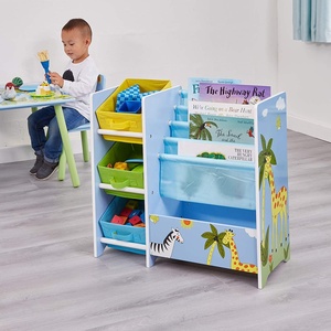 Toffy & Friends WoodenFunctional Bambini Multi Bin Giocattolo Organizzatore di Stoccaggio Giocattolo <span class=keywords><strong>Scaffale</strong></span> Rivista <span class=keywords><strong>Scaffale</strong></span> - Product Image 2