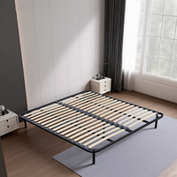Cadre de lit intelligent Queen Size en acier inoxydable avec sommier à lattes, plateforme zéro gravité, robuste, durable, moderne et intelligent pour chambre à coucher