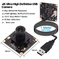 Module de caméra USB ELP cmos IMX317 4k haute résolution avec caméra, pilote gratuit, plug and play, caméra Lightburn