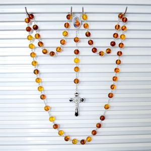 16 millimetri Perle Acrilico Ambra Traversa Della Lega Cattolicesimo Muro Religiosa Rosario - Product Image 5