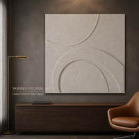 Art mural géométrique beige Wabi-Sabi moderne, peinture sur toile texturée faite à la main pour la décoration minimaliste de la maison