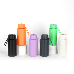 34oz 1000ml Frank doppia parete isolante sottovuoto riutilizzabile <span class=keywords><strong>in</strong></span> acciaio inox sport acqua bottiglia per bevande con coperchio Flip paglia cinturino - Product Image 3