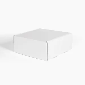 Venta al por mayor logotipo personalizado embalaje pequeña caja de cartón plegable caja de paquete blanco caja de papel de cartón corrugado