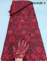 Derniers lacets de cordon de guipure en mousseline de soie de luxe brodés tissu de dentelle soluble dans l'eau avec paillettes et perles pour vêtements traditionnels