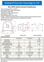 NJXSE DL-CT03CL 1000/1 2000/1 Micro transformateur de courant 1A/1mA 5A/5mA 20A/10mA fil conducteur annulaire inductance mutuelle prix usine